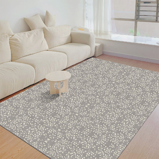 Grey And Ivory Botanical Area Rug