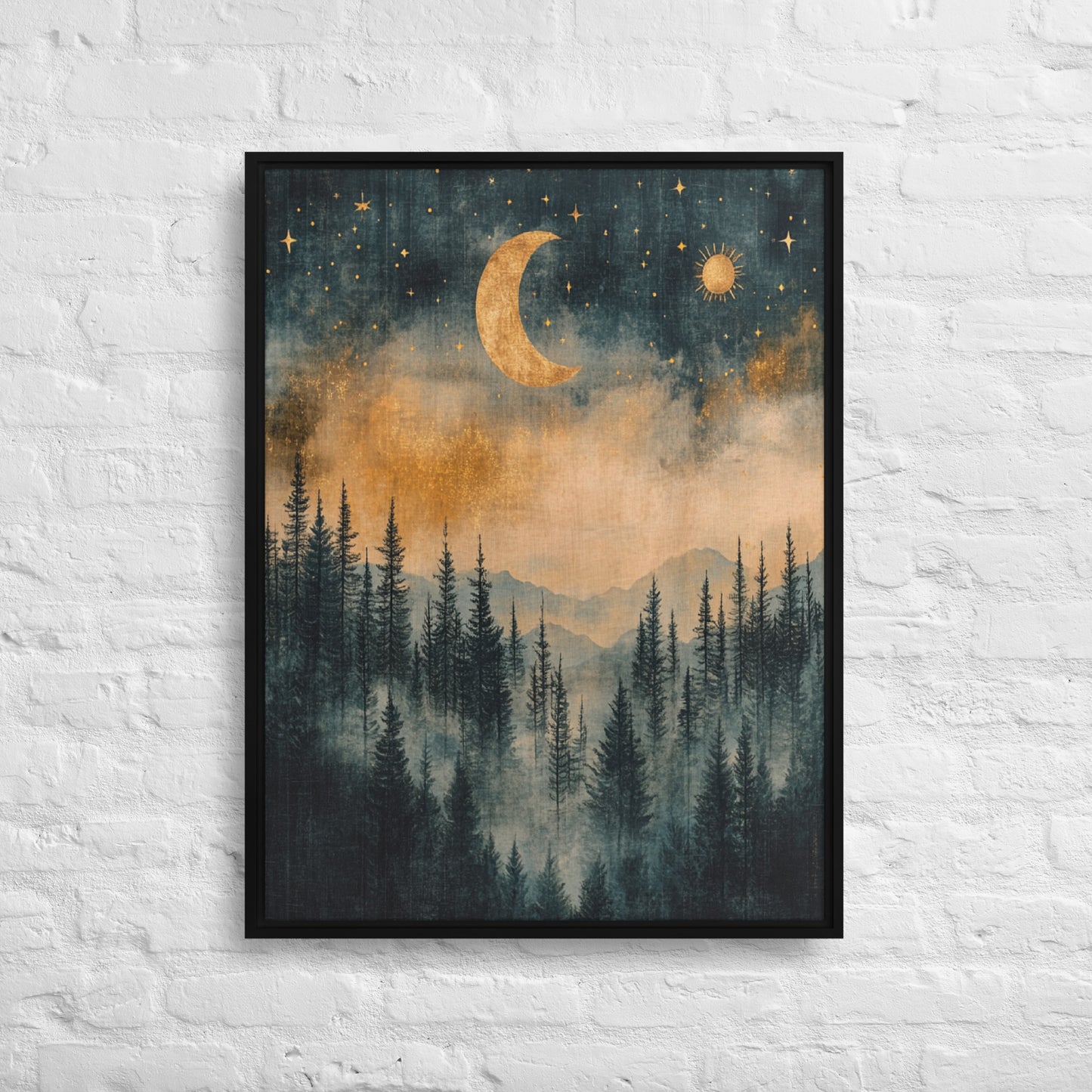 Sol Luna Framed Canvas Print