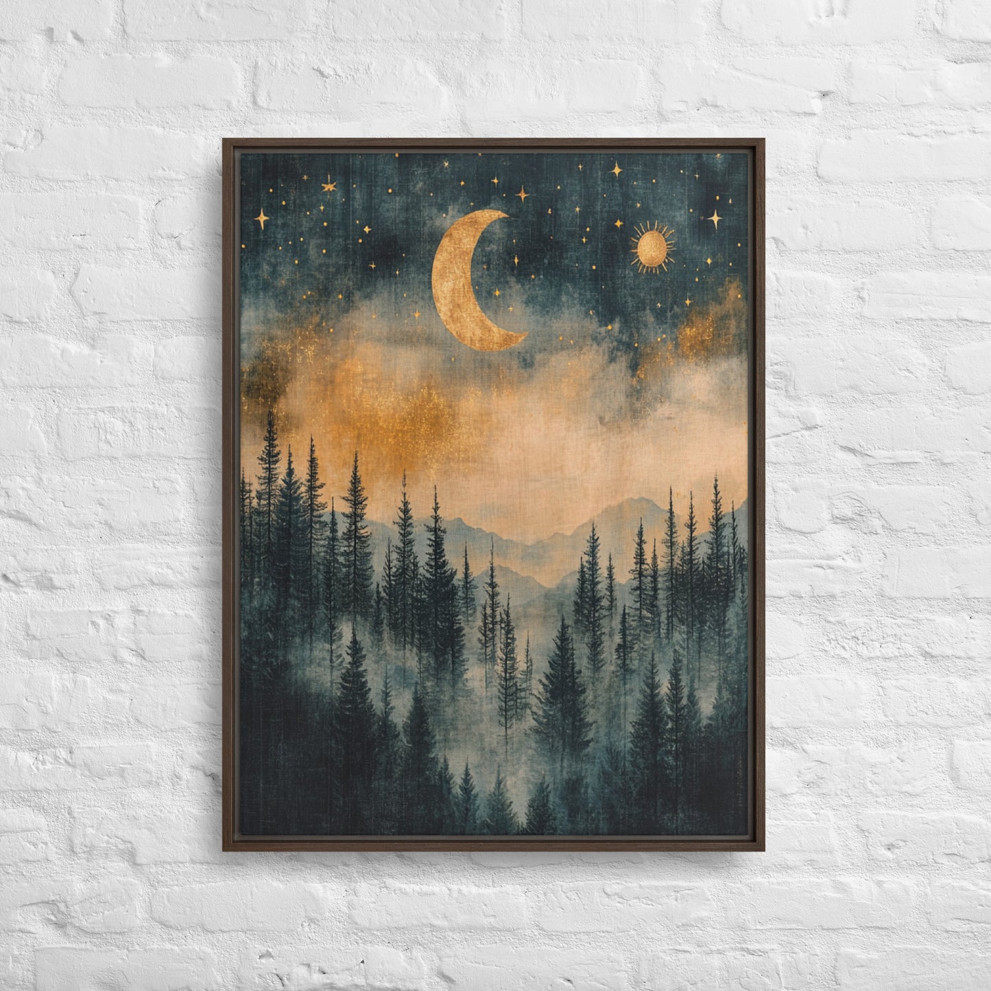 Sol Luna Framed Canvas Print